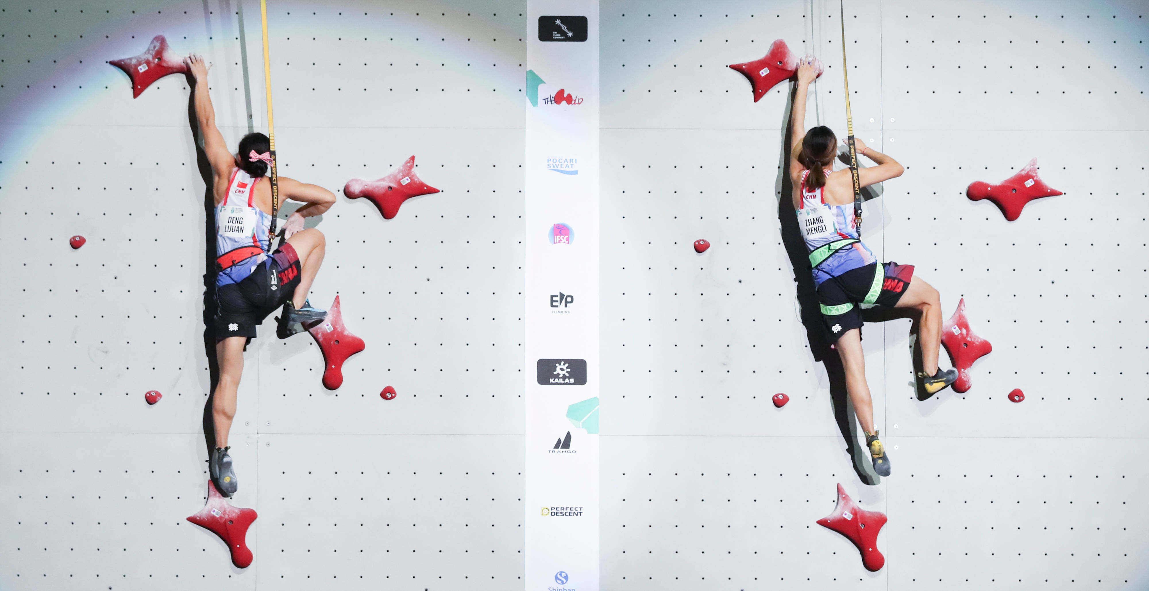 (体育)攀岩——世锦赛:中国选手获得速度赛亚军、季军